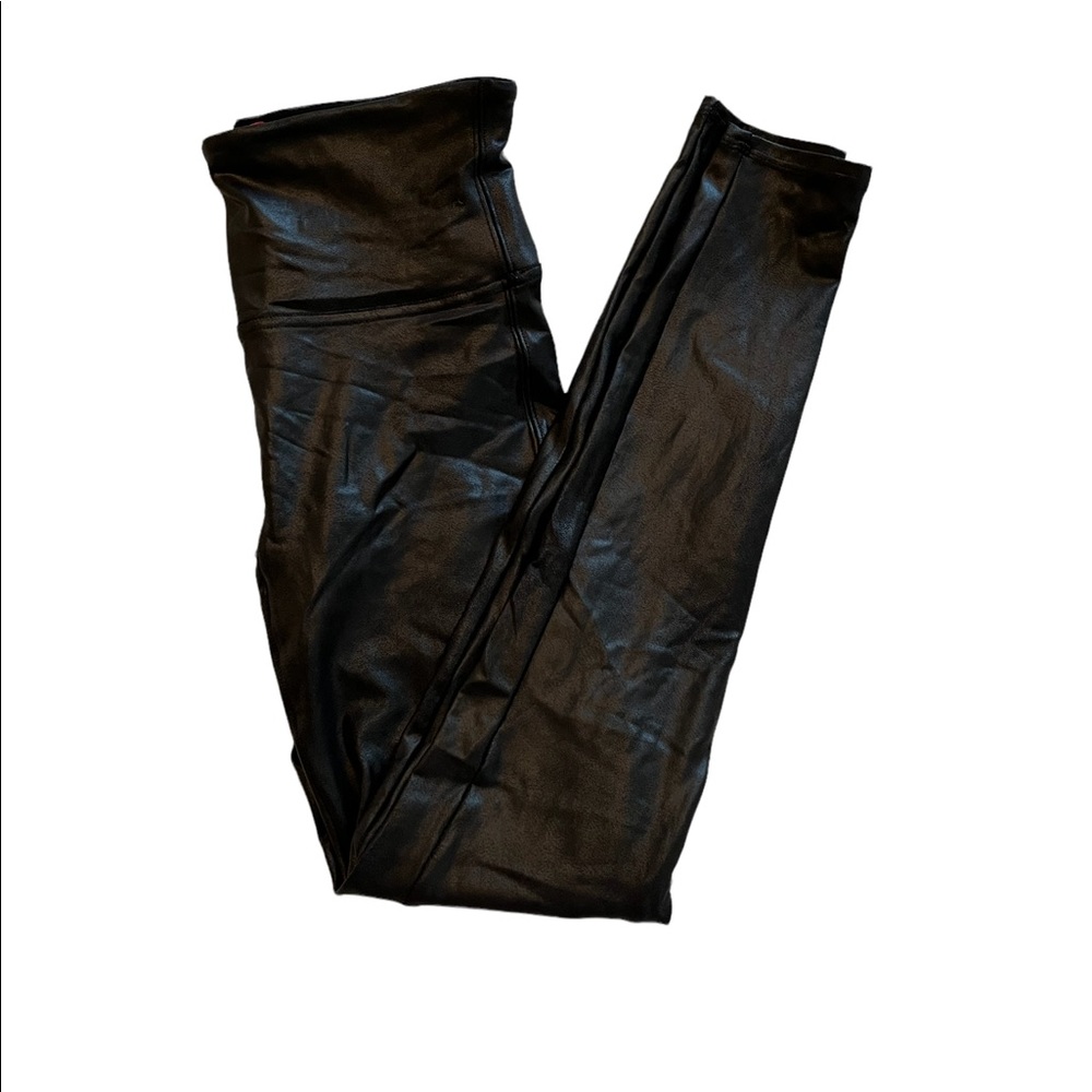 Spanx Faux Leather High Rise Leggings Size L